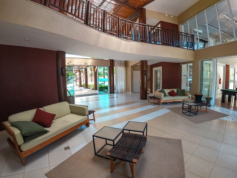 Apartamento completo de 3 quartos à beira-mar