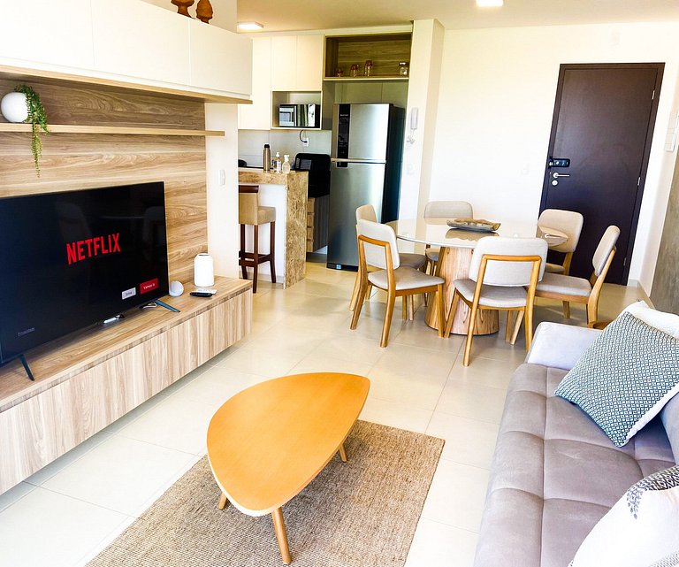 Apto com vista para o mar próximo ao Beach Park