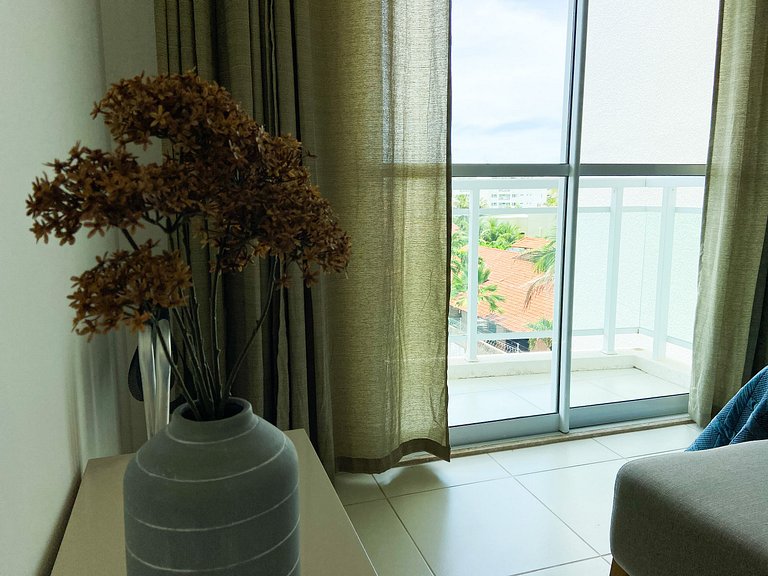 Apto com vista para o mar próximo ao Beach Park