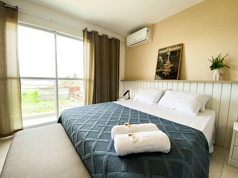 Apto com vista para o mar próximo ao Beach Park