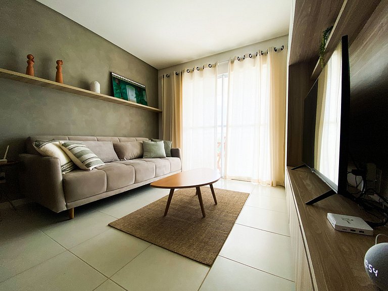 Apto com vista para o mar próximo ao Beach Park