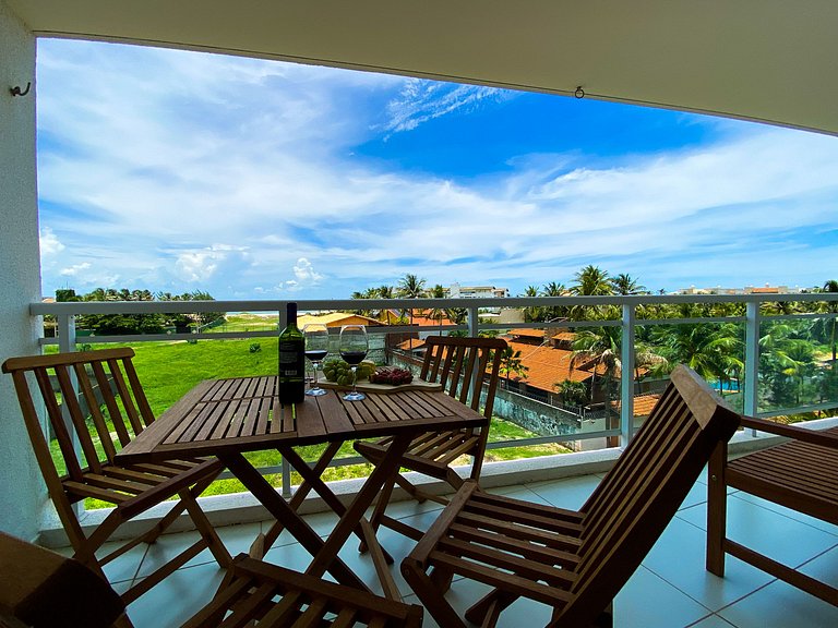 Apto com vista para o mar próximo ao Beach Park