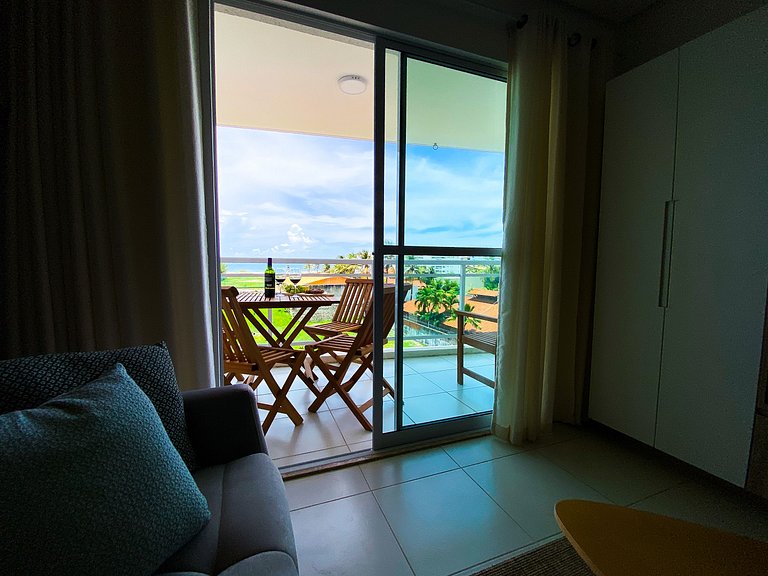 Apto com vista para o mar próximo ao Beach Park