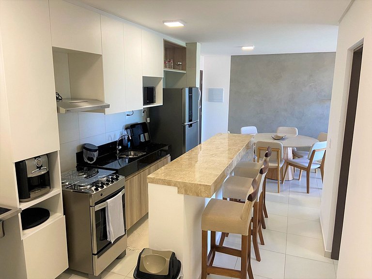 Apto com vista para o mar próximo ao Beach Park