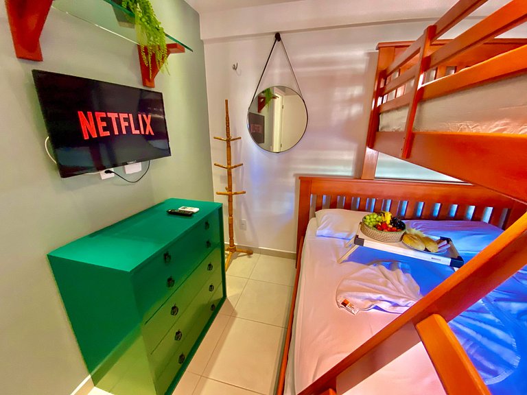 Lindo e decorado apartamento no Mediterranee