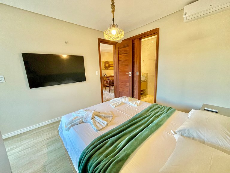 Apto confortável na frente do mar de Flecheiras