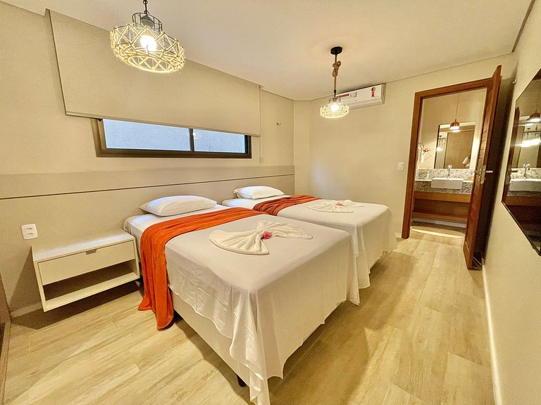 Apto confortável na frente do mar de Flecheiras