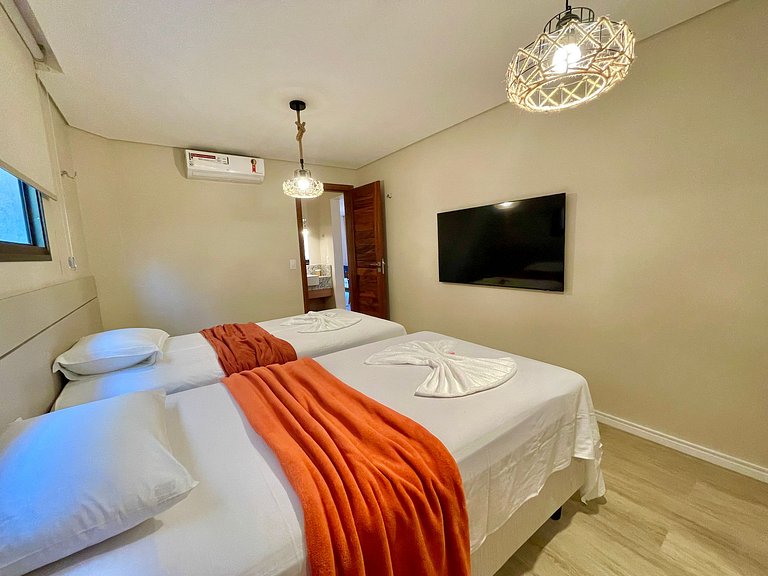 Apto confortável na frente do mar de Flecheiras