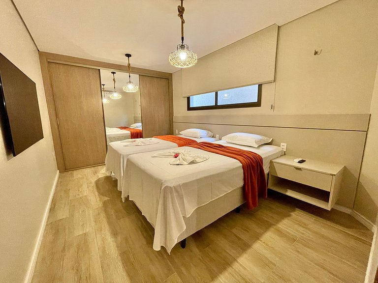 Apto confortável na frente do mar de Flecheiras