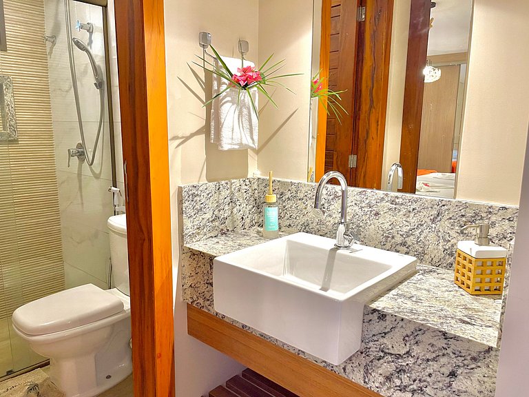 Apto confortável na frente do mar de Flecheiras