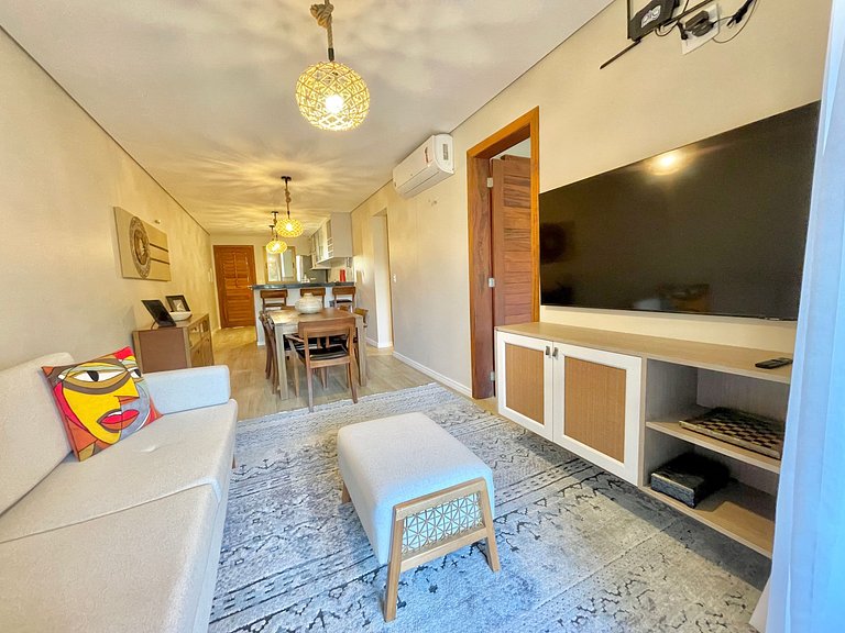 Apto confortável na frente do mar de Flecheiras