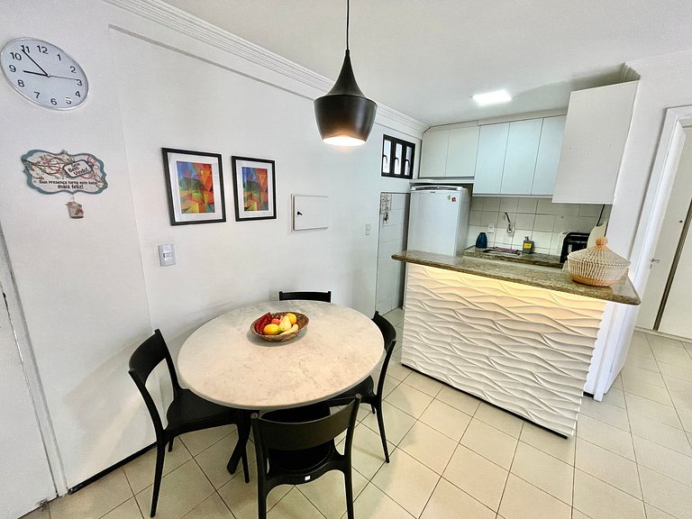 Apartamento confortável ao lado da beira mar