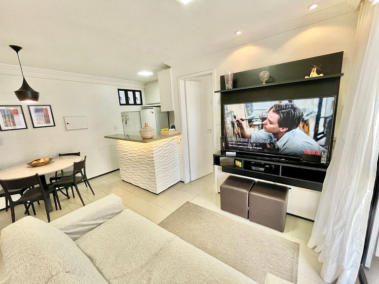 Apartamento confortável ao lado da beira mar