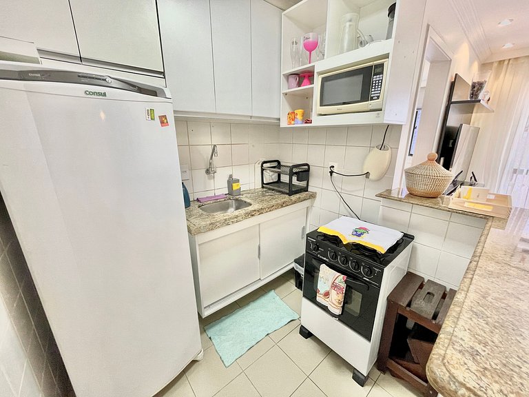 Apartamento confortável ao lado da beira mar