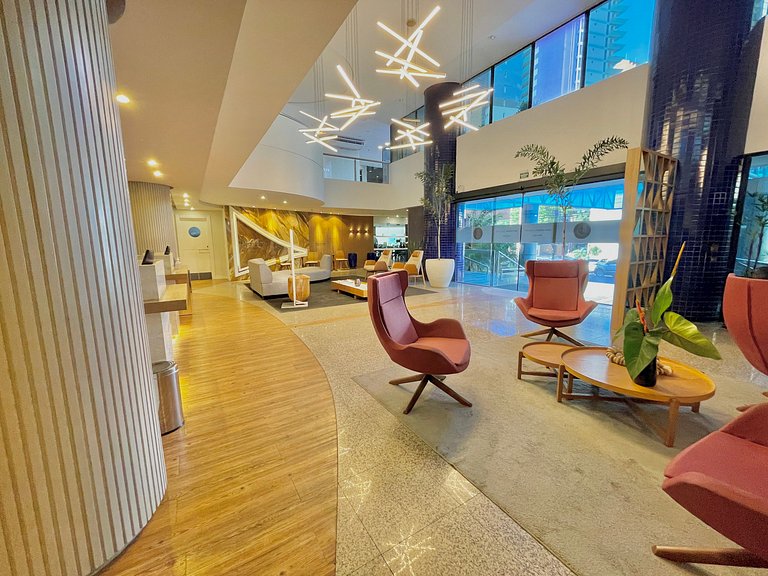 apartamento incrível em hotel na beira mar