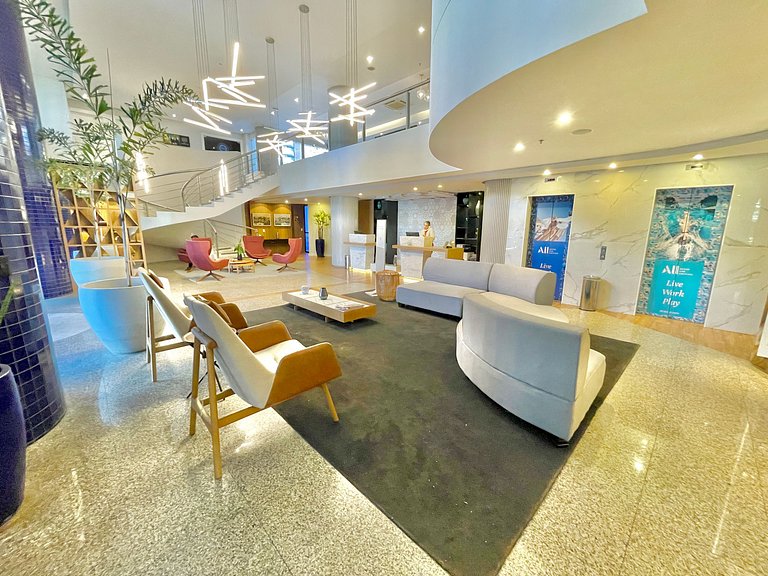 apartamento incrível em hotel na beira mar