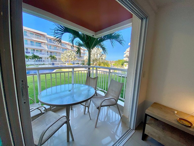Apartamento térreo e com vista da Piscina