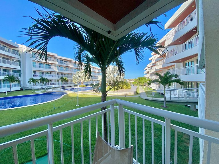 Apartamento térreo e com vista da Piscina