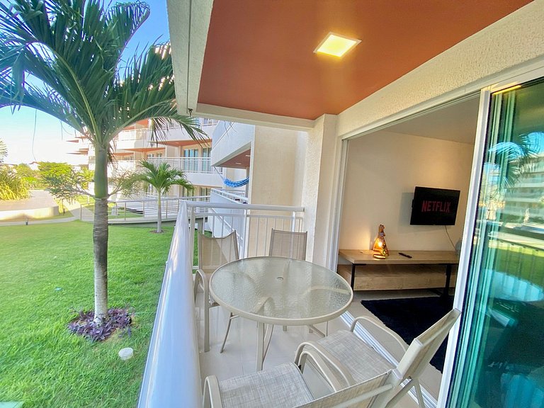 Apartamento térreo e com vista da Piscina