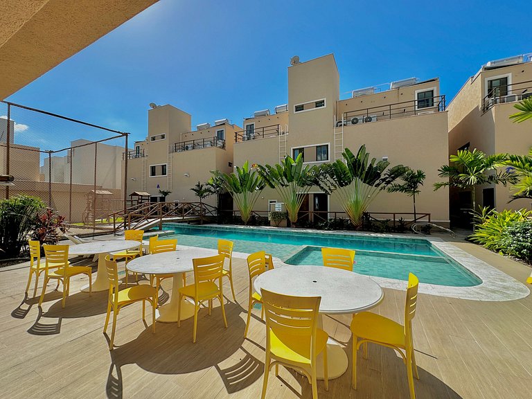 Apto confortável na frente do mar de Flecheiras