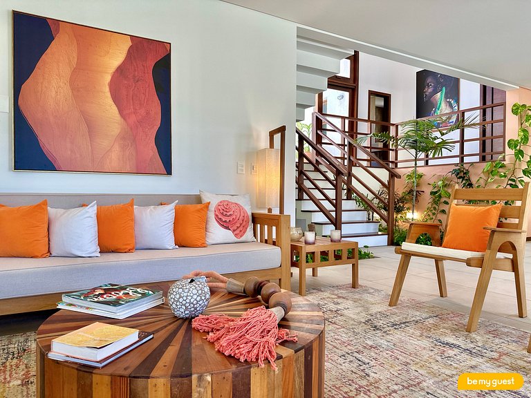 Villa Laranja Prainha 6-suite house facing the sea in Ceará