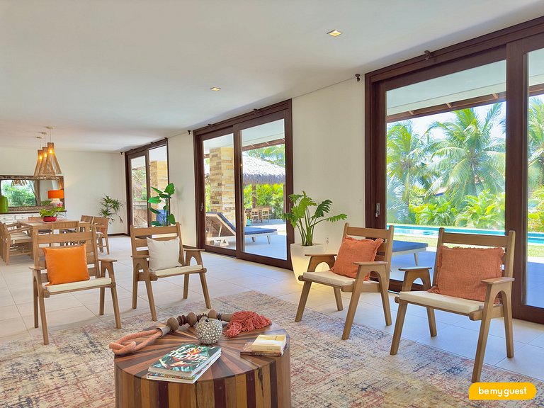 Villa Laranja Prainha 6-suite house facing the sea in Ceará