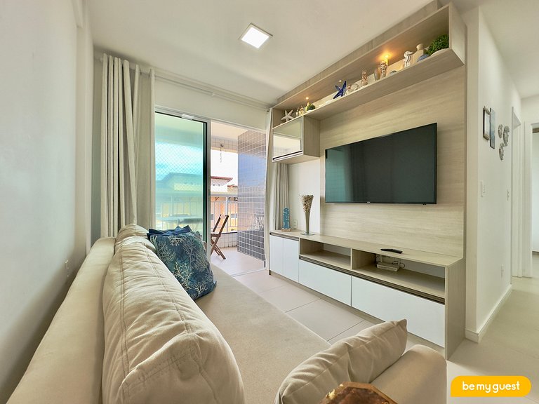 Lindo apartamento decorado e com vista mar