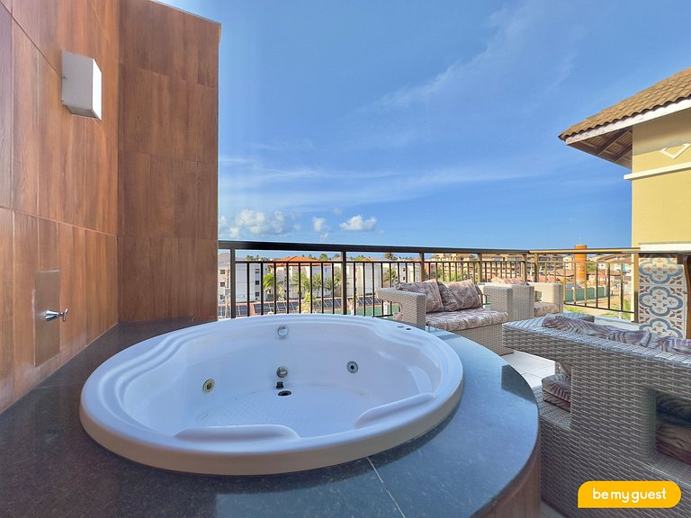 Cobertura Mediterranee: Jacuzzi, Churrasqueira e 3 Suítes