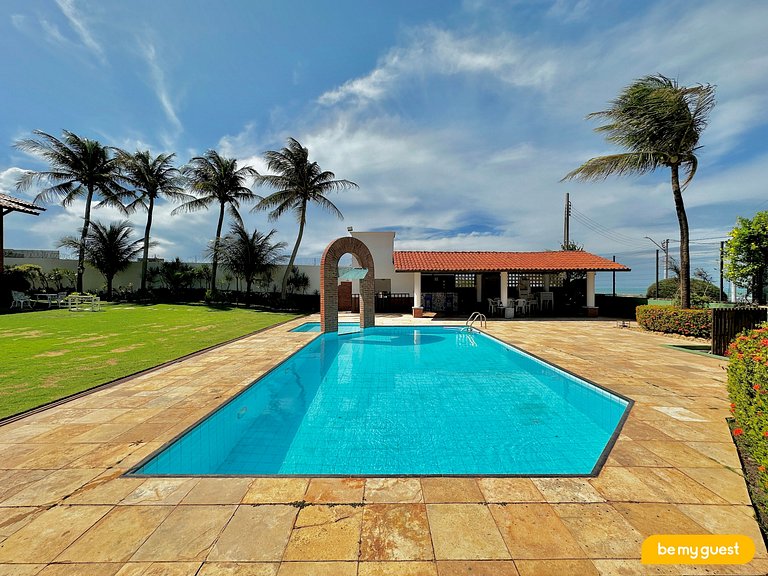 Linda casa decorada com vista mar