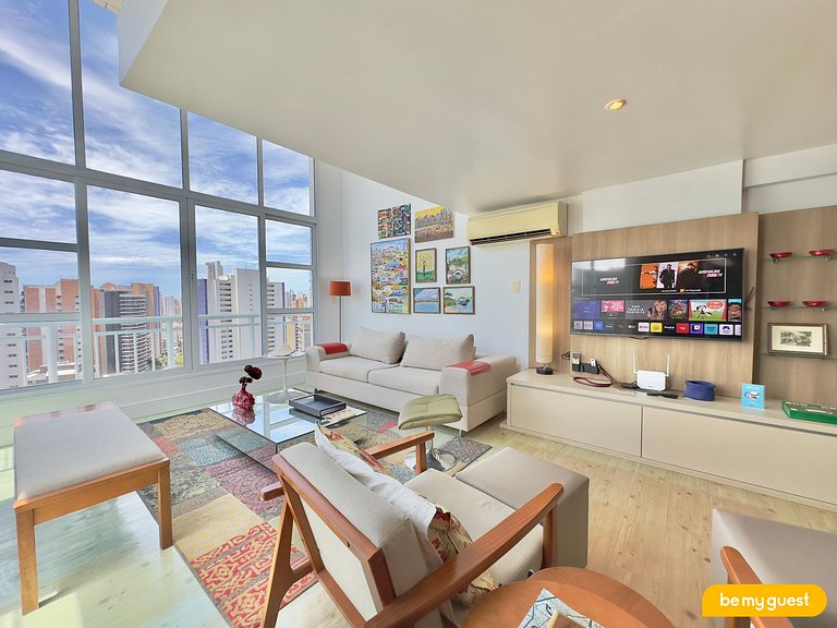 Apartamento perfeito com linda vista mar