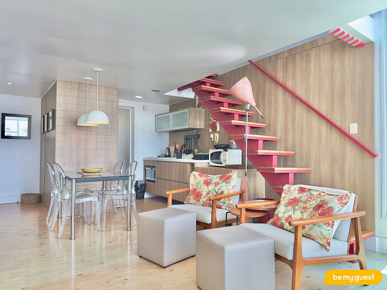 Apartamento perfeito com linda vista mar