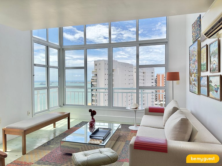 Apartamento perfeito com linda vista mar
