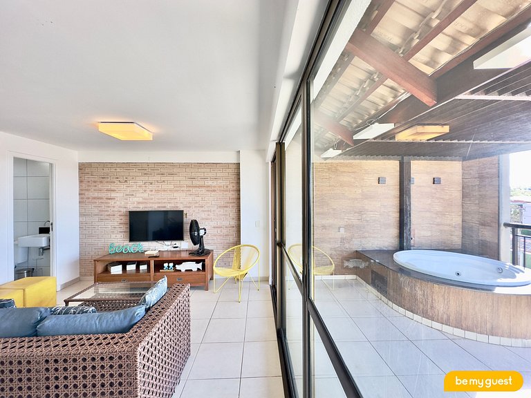 Cobertura com 3 quartos e Jacuzzi no Mediterranee