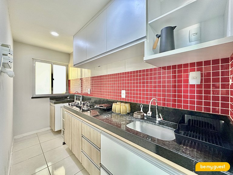 Apartamento térreo com vista para piscina