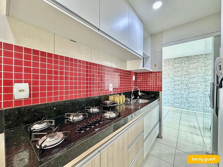 Apartamento térreo com vista para piscina
