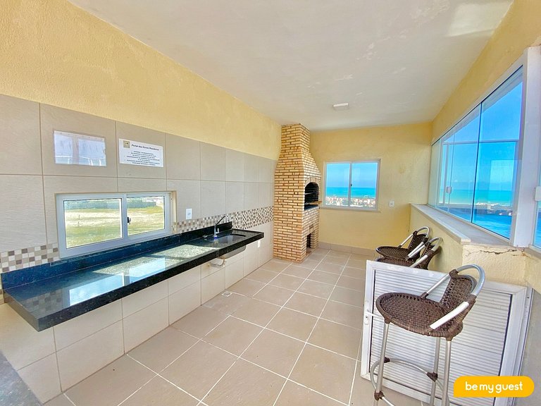 Apartamento térreo com vista para piscina
