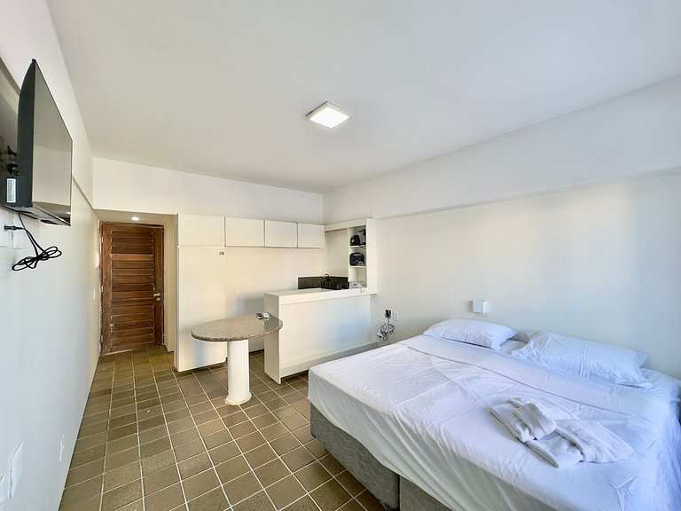 Studio prático e vista mar na Praia de Iracema
