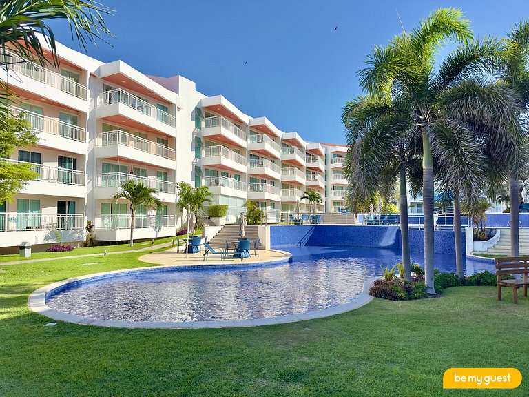 Apto completo ao lado do Beach Park e com banheira