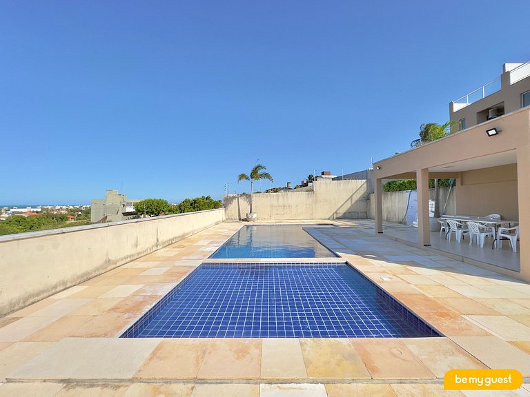Triplex com jacuzzi e vista no Porto das Dunas