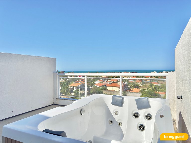 Triplex com jacuzzi e vista no Porto das Dunas