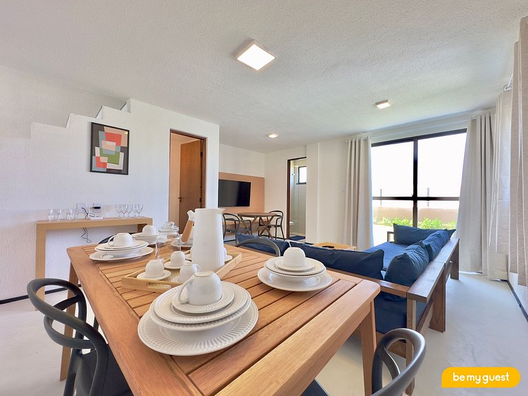 Duplex frente-mar com piscina privativa