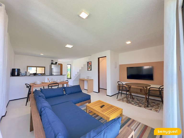 Duplex frente-mar com piscina privativa