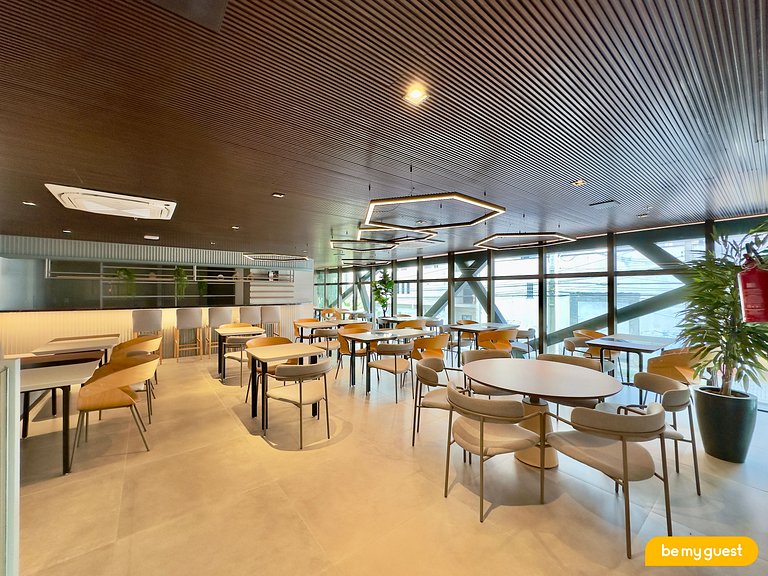 Studio moderno com vista incrível no Beach Class
