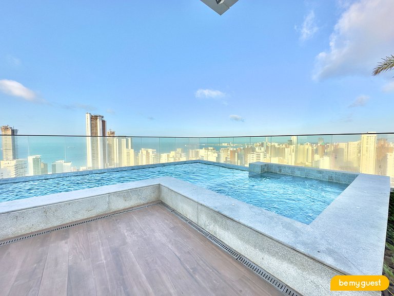 Studio moderno com vista incrível no Beach Class