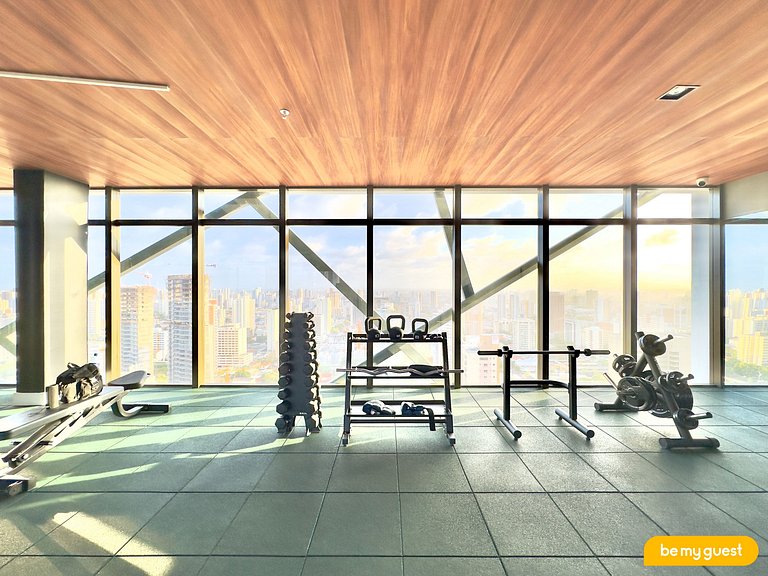 Studio moderno com vista incrível no Beach Class