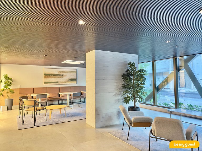 Studio moderno com vista incrível no Beach Class