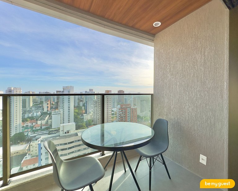 Studio moderno com vista incrível no Beach Class