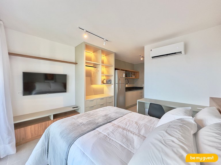Studio moderno com vista incrível no Beach Class