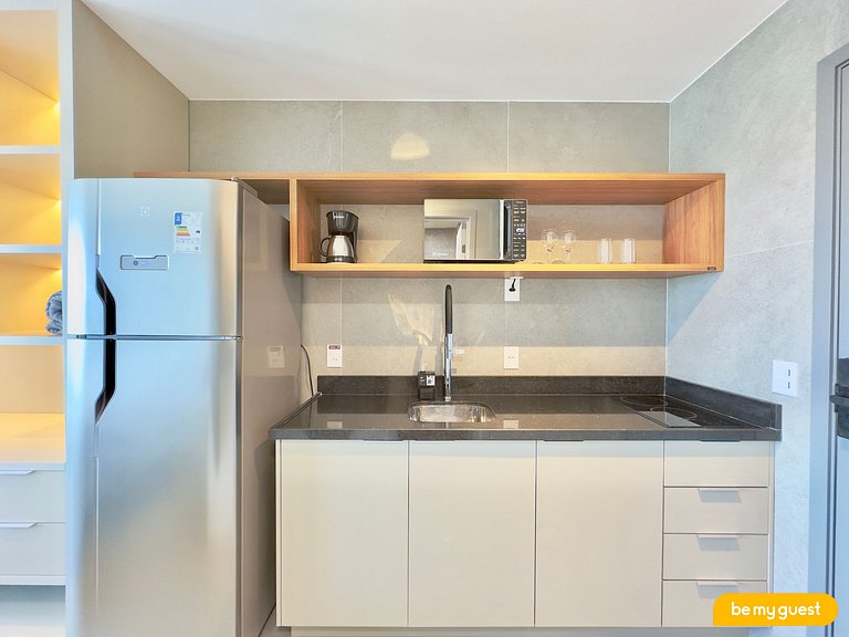 Studio moderno com vista incrível no Beach Class