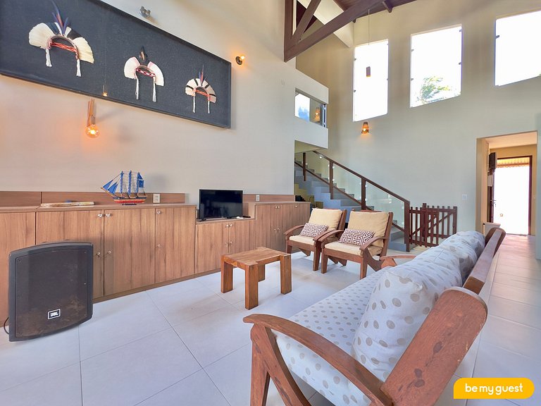 Casa Pé na Areia com Deck e Churrasqueira